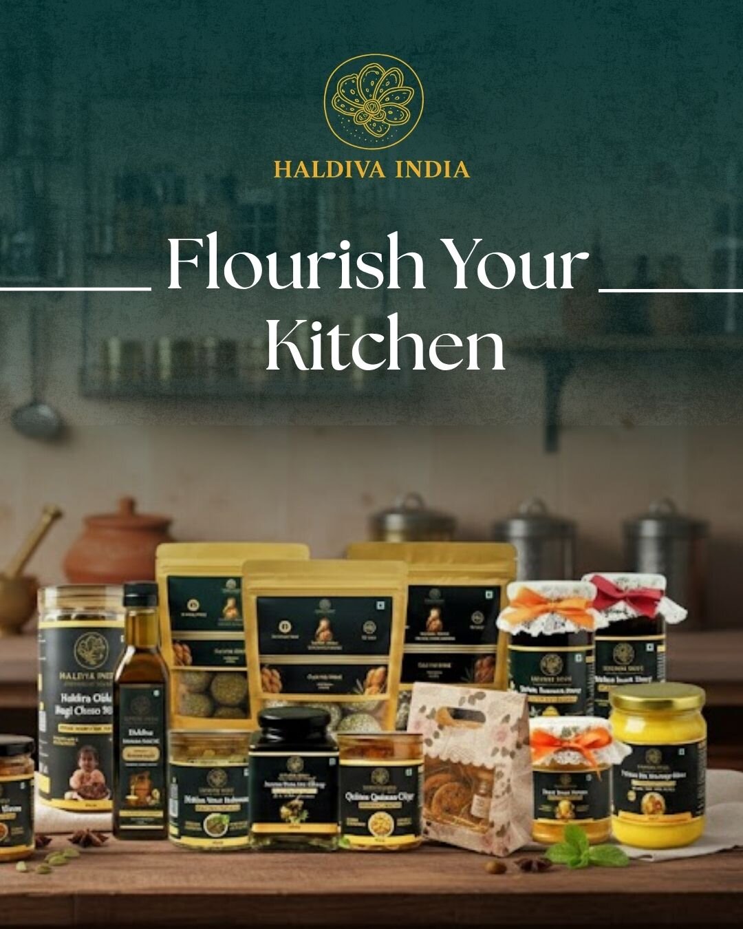 Haldiva India full product range flat-lay campaign visual